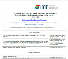 Prorrogação de prazos (Aceda aqui para ver todo o doc.)